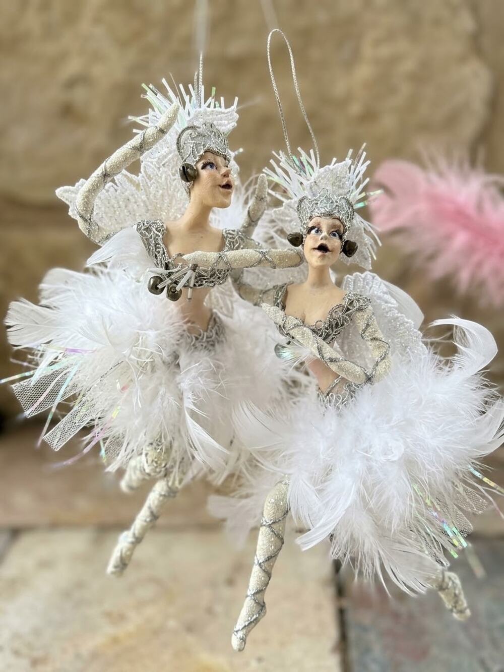 Vintage Wayne Kleski for Katherine’s Collection Showgirls Hanging Ornaments Rare
